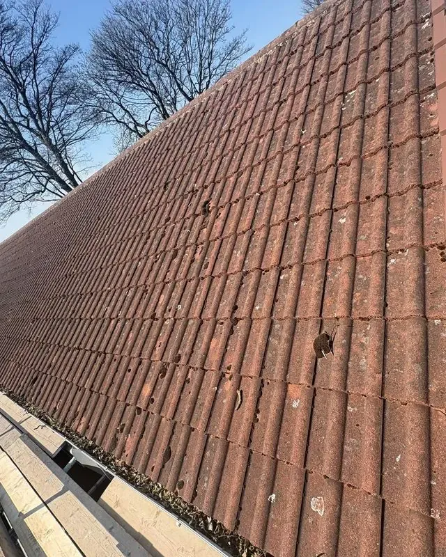 Aged pitched tiled roof before restoration by AC Roofing